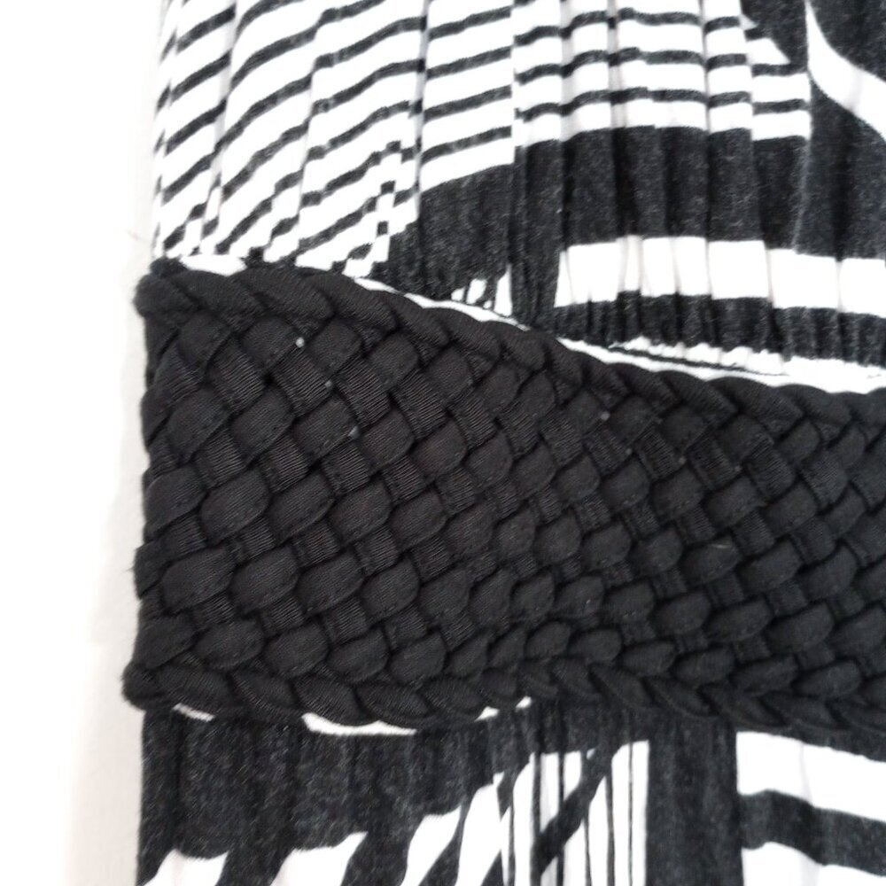 Banana Republic Black & White Abstract Stripe Braided Maxi Dress - Picture 5 of 11